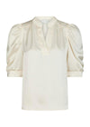 Roella Heavy Sateen Blouse - Pearl-Blouses-Neo Noir-Butler Loftet
