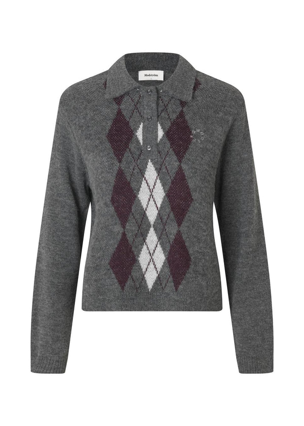 Roganmd polo - Diamond Check-Knitwear-Modström-Butler Loftet