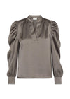 Rosslyn Heavy Sateen Blouse - Warm Grey-Blouses-Neo Noir-Butler Loftet