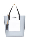 SHOPPING BAG - Antique Silver/Silk White/Black-Bags-Marni-Butler Loftet