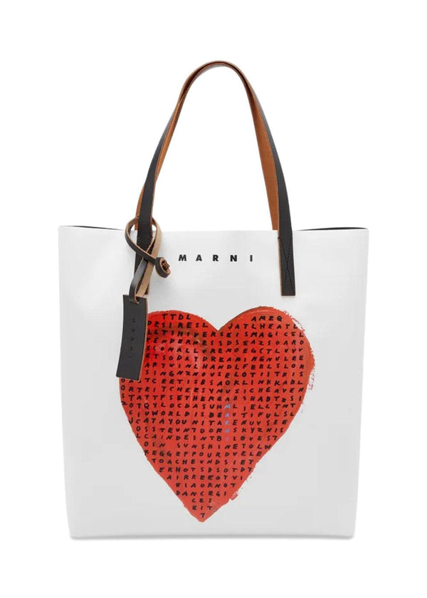 SHOPPING BAG - Natural White/Black-Bags-Marni-Butler Loftet
