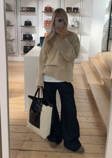 SHOPPING BAG - Silk White/Black/Black-Bags-Marni-Butler Loftet