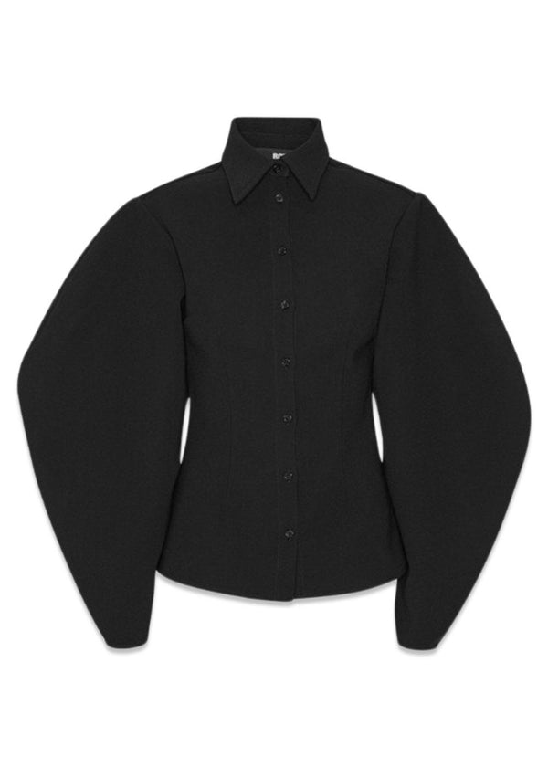 SUITING FITTED SHIRT - Black-Shirts-Rotate-Butler Loftet