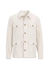 Safari Shirt Jacket - Creme White-Outerwear-Oscar Jacobson-Butler Loftet