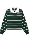 Serif Logo Cropped Rugby Polo - Forest/White-T-shirts-Sporty & Rich-Butler Loftet