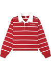 Serif Logo Cropped Rugby Polo - Ruby/White-T-shirts-Sporty & Rich-Butler Loftet