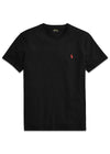 Short Sleeve Custom Slim Fit T-Shirt - Black-T-shirts-Ralph Lauren-Butler Loftet