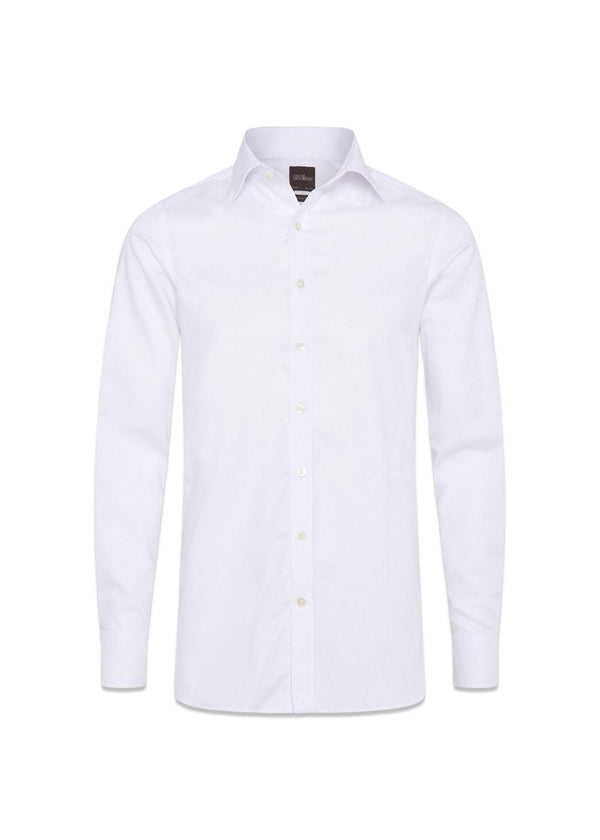 Slim Fit Cut Away Non Iron Twill - Optical White-Shirts-Oscar Jacobson-Butler Loftet