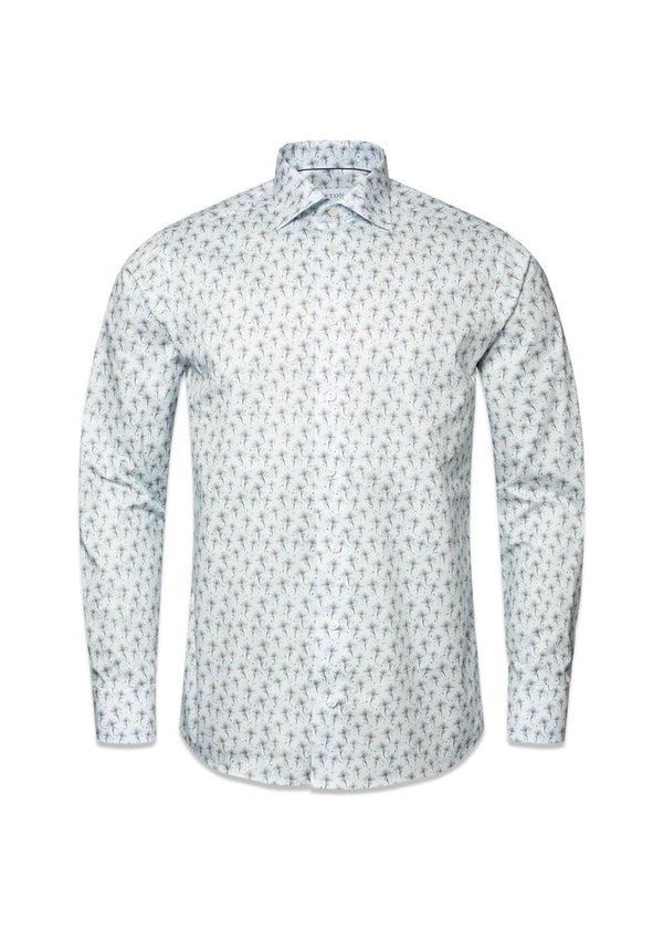 Etons Slim - Floral Print - Light Blue. Køb shirts her.