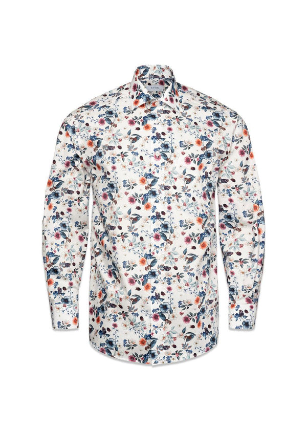Slim-Floral Print Signature Twill - White-Shirts-Eton-Butler Loftet