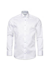Slim Geometric Efferct Signatrue Twill Shirt - White-Shirts-Eton-Butler Loftet