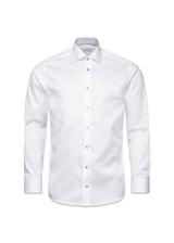 Slim Geometric Efferct Signatrue Twill Shirt - White-Shirts-Eton-Butler Loftet