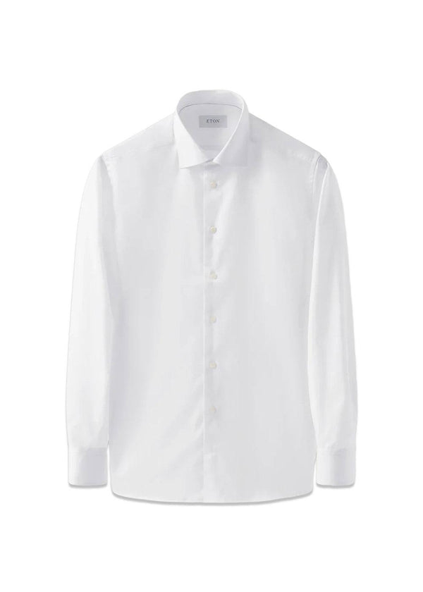 Slim - Signature Twill - Pointed - White-Shirts-Eton-Butler Loftet