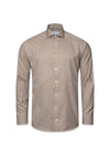 Slim Wrinkle Free Flanel Shirt - Beige-Shirts-Eton-Butler Loftet