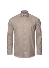 Slim Wrinkle Free Flanel Shirt - Beige-Shirts-Eton-Butler Loftet