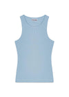 Soft Cotton Rib Tank Top - Soft Chambray-Top-Ganni-Butler Loftet