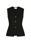 Sway Smooth Knit Waistcoat - Black-Knitwear-Neo Noir-Butler Loftet