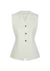Sway Smooth Knit Waistcoat - Off White-Knitwear-Neo Noir-Butler Loftet