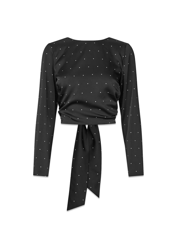 Tailormd print LS top - Black Dot-Top-Modström-Butler Loftet