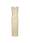 Tiranna Big Flower Mesh Dress - Light Yellow-Dress-Neo Noir-Butler Loftet