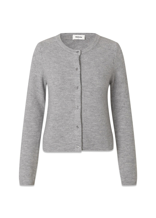 Treemd short cardigan - Grey Melange-Knitwear-Modström-Butler Loftet