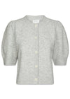 Trudy Deco Knit Cardigan - Light Grey Melange-Knitwear-Neo Noir-Butler Loftet
