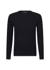 Valter Roundneck - Navy-Knitwear-Oscar Jacobson-Butler Loftet