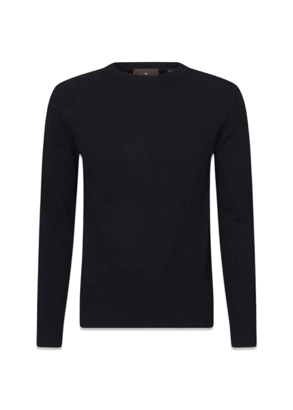Valter Roundneck - Navy-Knitwear-Oscar Jacobson-Butler Loftet