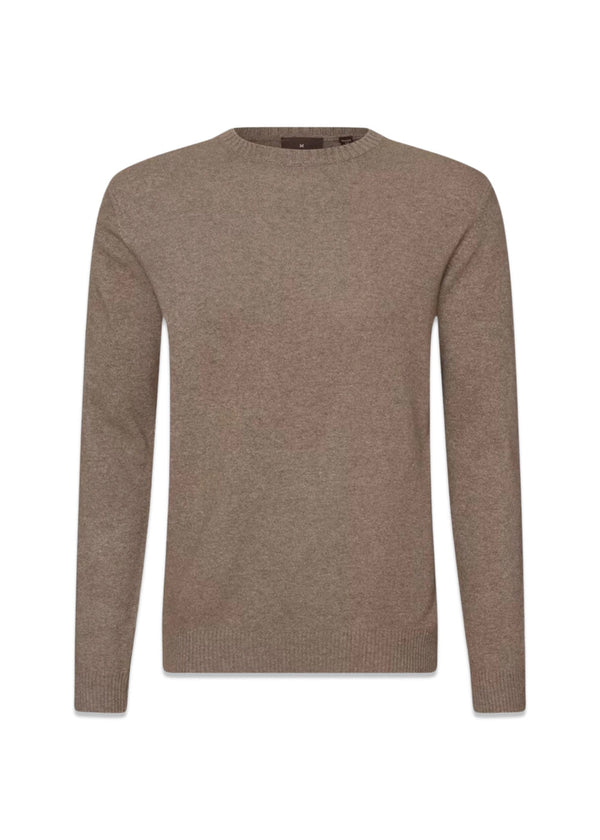 Valter Roundneck - Walnut Beige-Knitwear-Oscar Jacobson-Butler Loftet