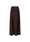 Vicky Heavy Sateen Skirt - Dark Brown-Skirts-Neo Noir-Butler Loftet