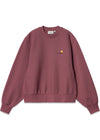 W American Script Sweat - Dusty Fuchsia-Sweatshirts-Carhartt WIP-Butler Loftet