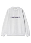 W Carhartt Sweat - Ash Heather / Tyrian-Sweatshirts-Carhartt WIP-Butler Loftet
