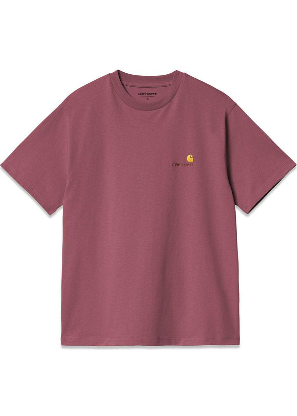 W S/S American Script T-Shirt - Dusty Fuchsia-T-shirts-Carhartt WIP-Butler Loftet