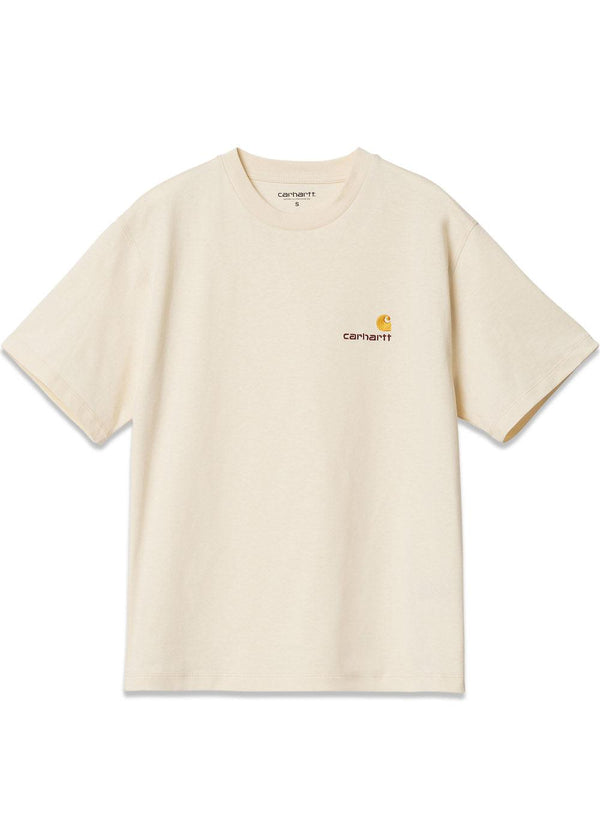 W S/S American Script T-Shirt - Natural-T-shirts-Carhartt WIP-Butler Loftet