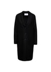 Women overcoat pressed wool - Black-Outerwear-Harris Wharf London-Butler Loftet