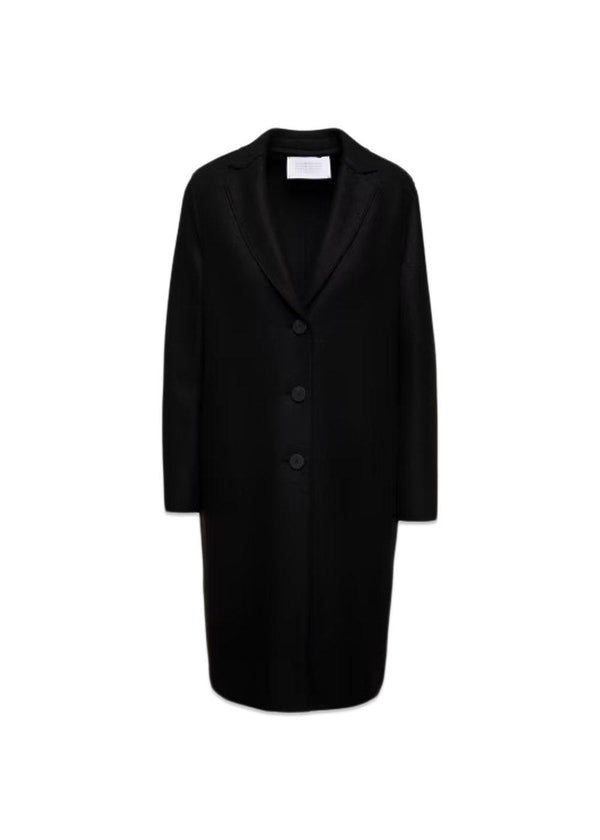 Women overcoat pressed wool - Black-Outerwear-Harris Wharf London-Butler Loftet