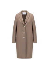 Women overcoat pressed wool - Taupe-Outerwear-Harris Wharf London-Butler Loftet