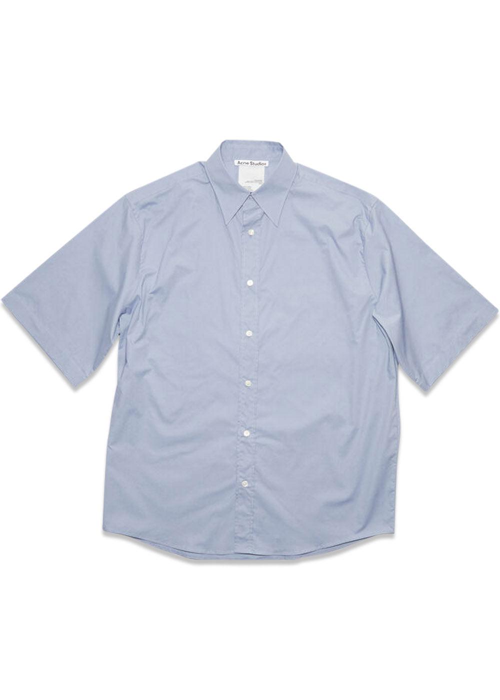 short sleeve button up - Dusty Blue