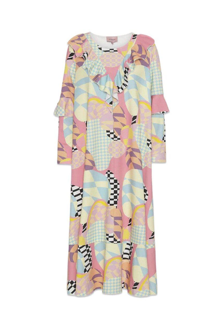 HUNKØN's Calypso Sweat Dress - Grand Prix Art Print. Køb kjoler her.