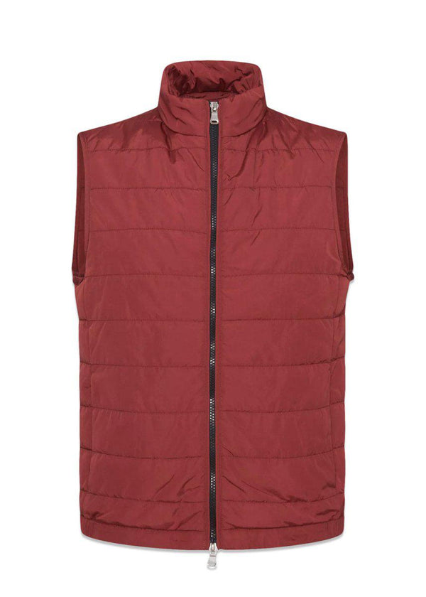 Oscar Jacobsons Liner Evo Waistcoat - Red. Køb overtøj her.