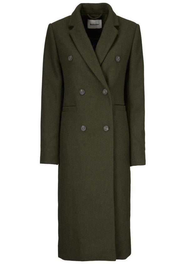 Modströms Odelia long coat - Dark Army. Køb overtøj her.