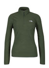 The North Faces W 100 Glacier 1/4 zip - Thyme. Køb fleece her.