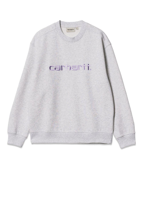 Carhartt WIP's W' Carhartt Sweat - Ash Heather / Soft Lavender. Køb sweatshirts her.