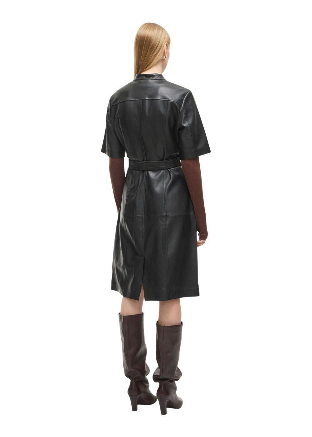 2/4 KNEE LEATHER DRESS - Black-Dress-ROUGE EDIT-Butler Loftet