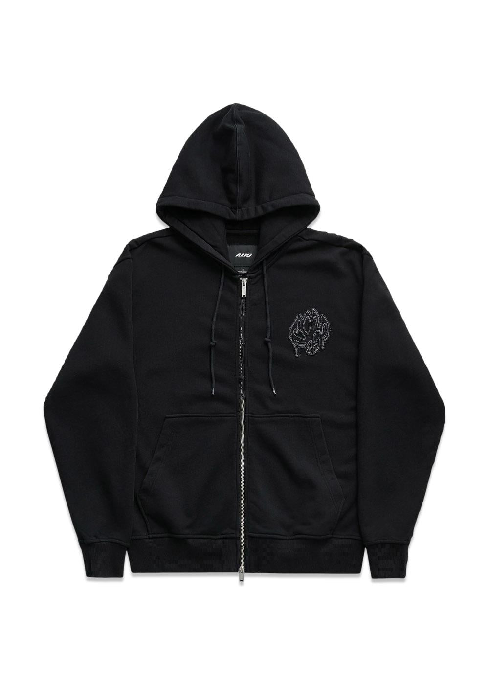 AARON HOODIE W/ ZIPPER - Solid Black
