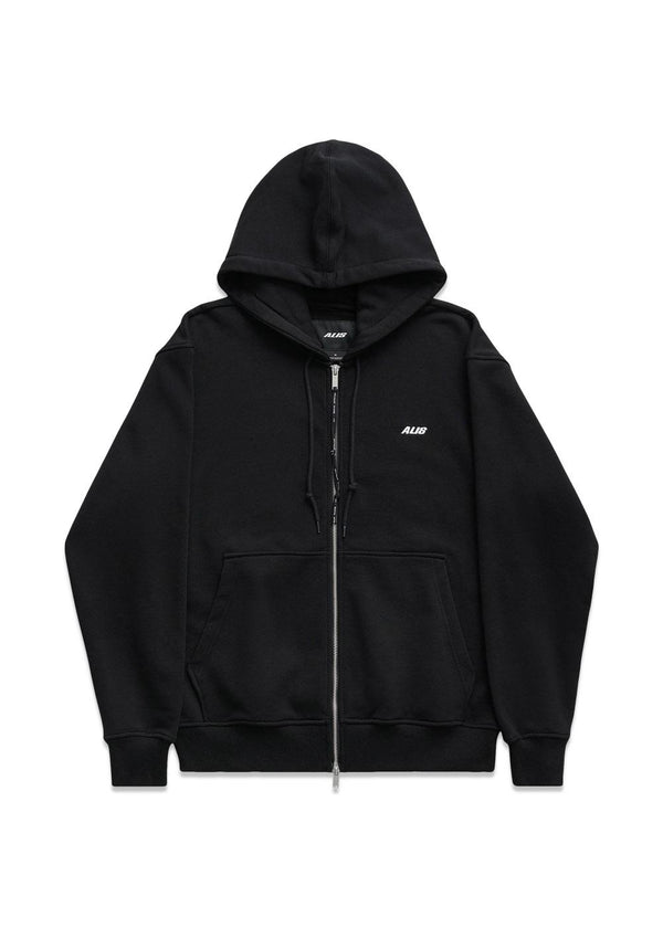 AARON HOODIE W/ ZIPPER - Solid Black-Hoodies-ALIS-Butler Loftet