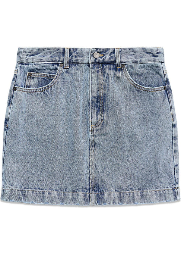 ASH SHORT DENIM SKIRT - Washed Light Blue-Skirts-ALIS-Butler Loftet