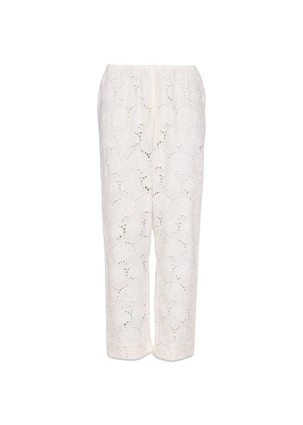 ASTA LEFTOVER BRODERIE ANGLAISE PANTS - White Swan-Pants-Sissel Edelbo-Butler Loftet