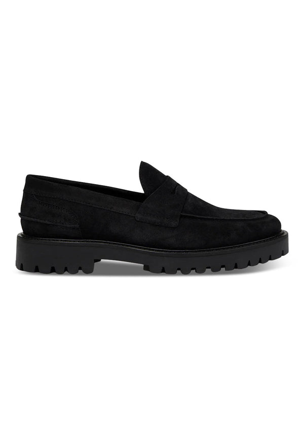 Aaron Penny Loafer - Black Suede