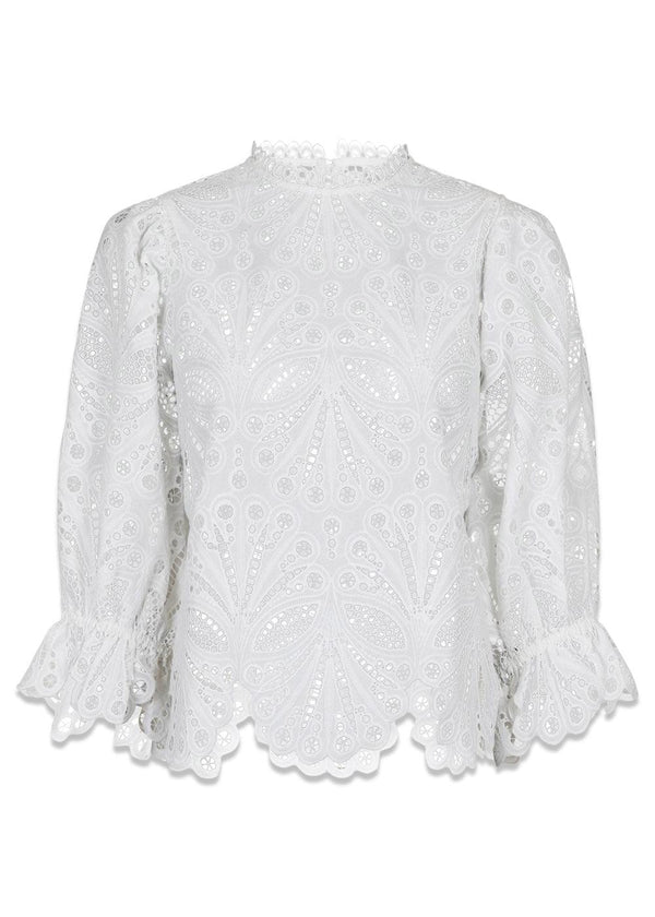 Neo Noirs Adela Embroidery Blouse - Off White. Køb blouses her.